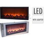 Casa si Gradina - Corpuri si surse de iluminat - Veioze si lampi - Lampi de veghe - Decoratiune LED semineu cu efect flacara Koopman 57x10x25 cm negru - Infinity.ro