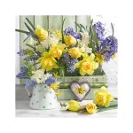 Casa si Gradina - Textile si covoare - Textile bucatarie - Servete si naproane - Servetele masa 33x33cm Mix of flowers FSC Mix - Infinity.ro