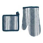 Casa si Gradina - Textile si covoare - Textile bucatarie - Manusi bucatarie - Set Textil 2Pcs Ottanio Cotton Blue Tognana - Infinity.ro