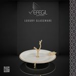 Casa si Gradina - Bucatarie si vesela - Vesela si tacamuri - Vesela desert - Fructiera portelan alb-auriu Efegil 19x19x15 cm - Infinity.ro