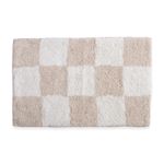 Casa si Gradina - Textile si covoare - Covoare - Covorase baie - Covoras baie Bathmat Chess Nef-Nef 50x80 cm Bej - Infinity.ro