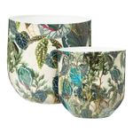 Casa si Gradina - Decoratiuni - Obiecte decorative - Vaze si boluri decorative - Set 2 vaze cu frunze tropicale Koopman H21/25 cm multicolor - Infinity.ro