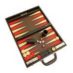 Jucarii, Copii si Bebe - Jucarii si jocuri - Jocuri si puzzle - Jocuri de societate - Joc Backgammon Folding Leatherette Set Carbon Black Red - Infinity.ro