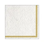Casa si Gradina - Textile si covoare - Textile bucatarie - Servete si naproane - Servetele masa 33x33cm Elegance Lea white/gold FSC Mix - Infinity.ro