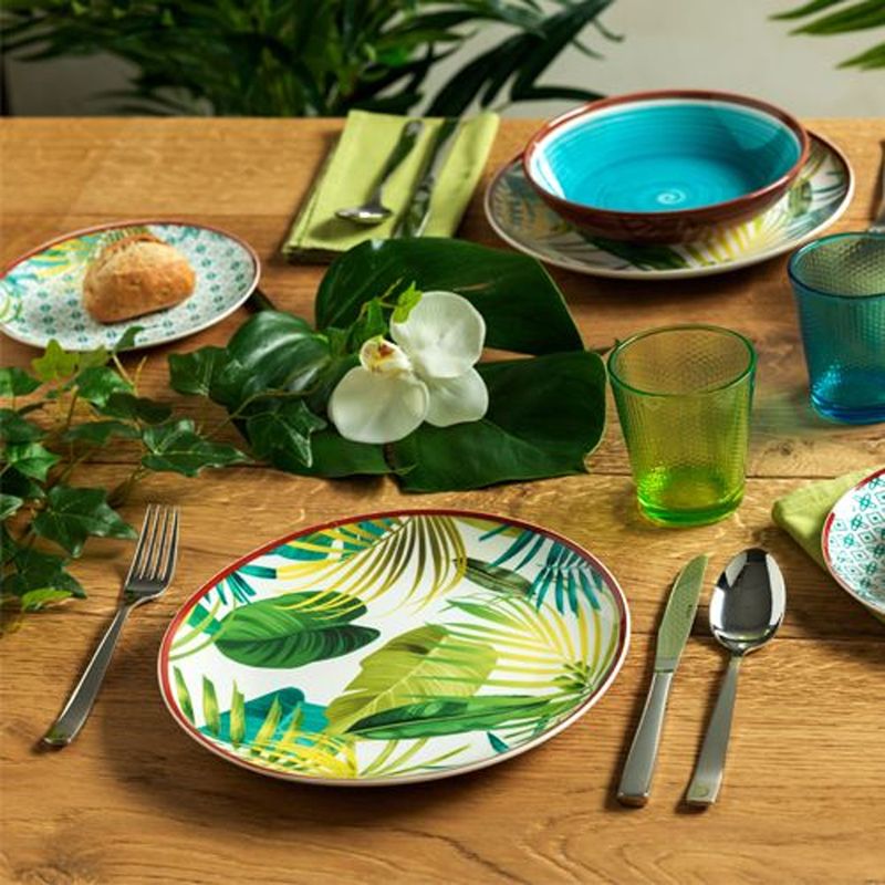 Casa si Gradina - Bucatarie si vesela - Vesela si tacamuri - Servicii de masa - Set masa 18 buc, portelan multicolor, Tognana Metropolis Jungle - Infinity.ro