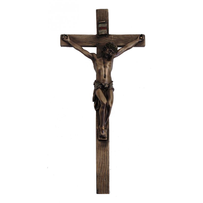 Casa si Gradina - Decoratiuni - Obiecte decorative - Accesorii decorative - Decoratiune bronz Crucifix H34 - Infinity.ro