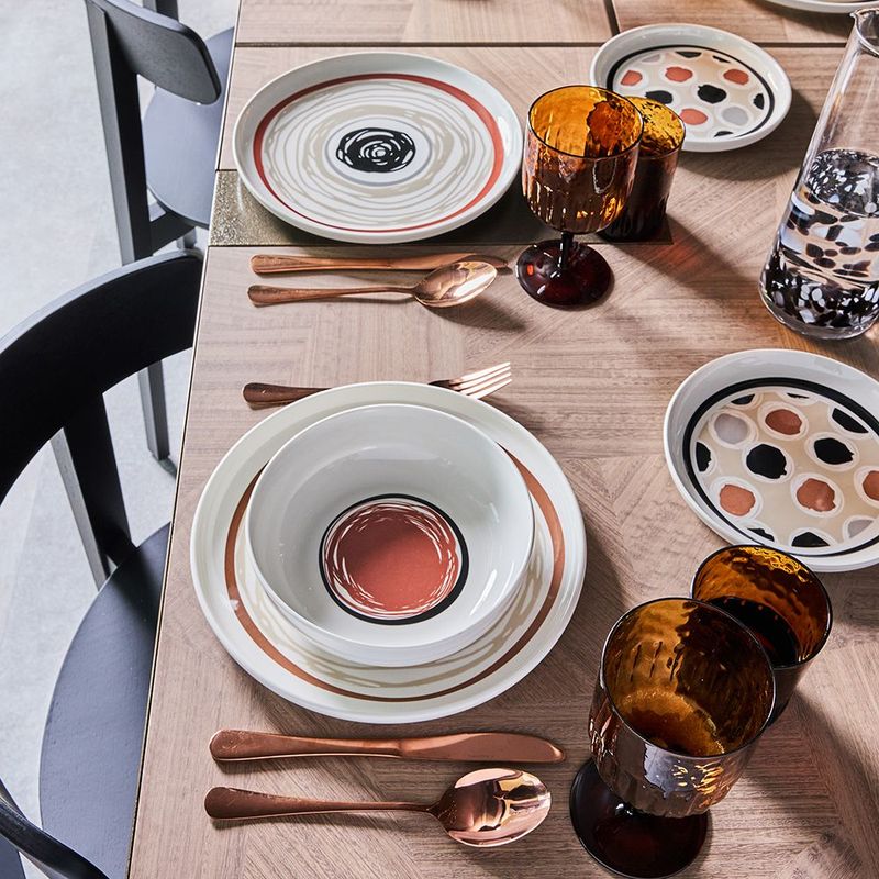 Casa si Gradina - Bucatarie si vesela - Vesela si tacamuri - Farfurii si boluri - Farfurie Andrea Fontebasso Edge Vibes Terra, Portelan, 27 cm, Multicolor - Infinity.ro