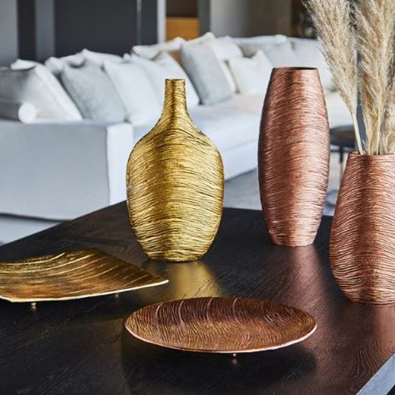 Casa si Gradina - Decoratiuni - Obiecte decorative - Vaze si boluri decorative - Vaza ceramica cu finisaj cupru H29 cm Dune Andrea Fontebasso - Infinity.ro