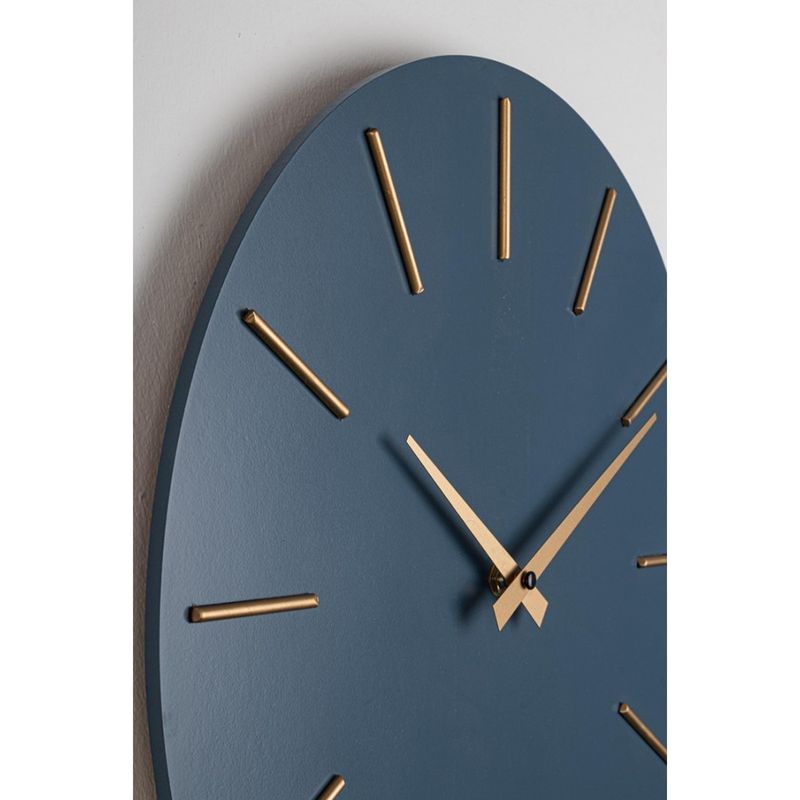 Casa si Gradina - Decoratiuni - Ceasuri - Ceas perete metal-lemn Bizzotto Timeline albastru-auriu 40 cm - Infinity.ro