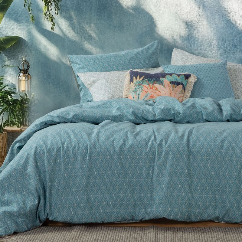 Casa si Gradina - Textile si covoare - Lenjerii de pat - Seturi de lenjerie - Set 2 cearsafuri 240x270 cm + 2 fete perna 52x72 cm Nef-Nef Sorento Albastru - Infinity.ro