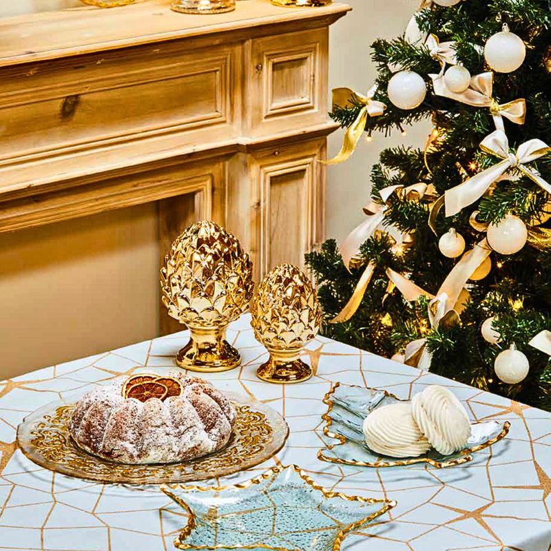 Casa si Gradina - Textile si covoare - Textile bucatarie - Fete de masa - Fata de masa dreptunghiulara Andrea Fontebasso Mikado 150x300 cm albastru-auriu - Infinity.ro