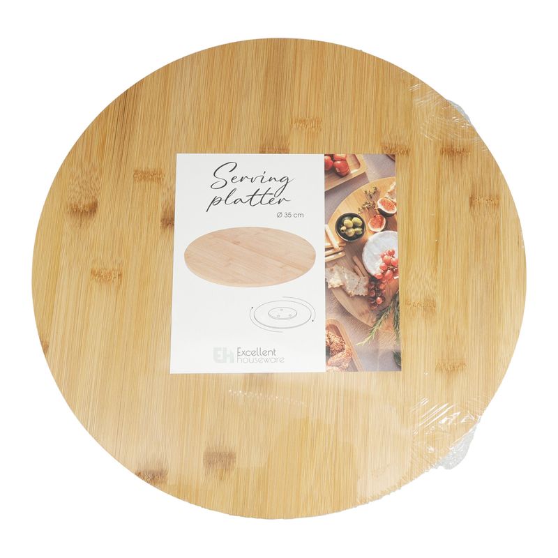 Casa si Gradina - Bucatarie si vesela - Vesela si tacamuri - Platouri de bucatarie - Platou rotativ bambus Koopman 35 cm maro - Infinity.ro