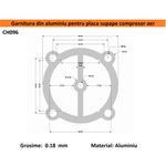 Casa si Gradina - Electrice - Echipamente electrice - Accesorii compresoare - Garnitura aluminiu cilindru cap compresor 65mm 78x78mm CH096 Mod.19 - Infinity.ro
