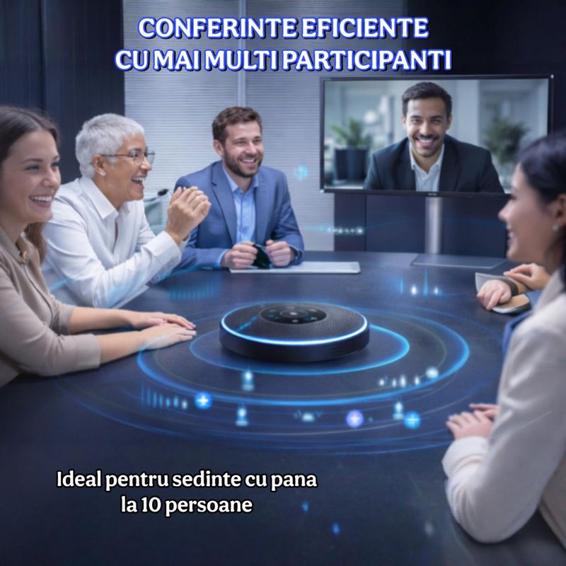 TV, Audio-Video si Foto - Home cinema si Soundbar - Sisteme audio - Sistem audio conferinta, eMeet M2 Speakerphone Bluetooth USB, 4 Microfoane AI 360°, Noise Cancelling - Infinity.ro