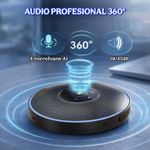 TV, Audio-Video si Foto - Home cinema si Soundbar - Sisteme audio - Sistem audio conferinta, eMeet M2 Speakerphone Bluetooth USB, 4 Microfoane AI 360°, Noise Cancelling - Infinity.ro