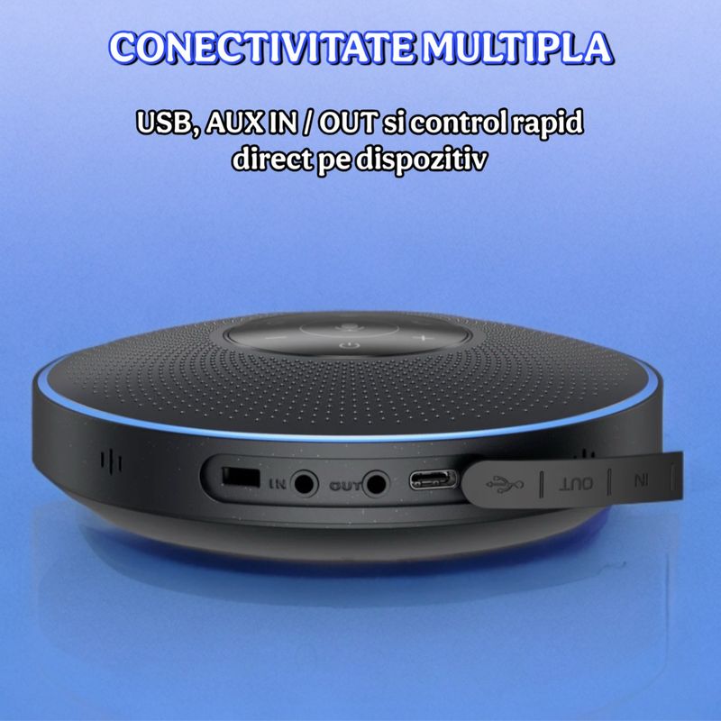 TV, Audio-Video si Foto - Home cinema si Soundbar - Sisteme audio - Sistem audio conferinta, eMeet M2 Speakerphone Bluetooth USB, 4 Microfoane AI 360°, Noise Cancelling - Infinity.ro