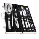 Casa si Gradina - Gradina si terasa - Gratare si accesorii - Accesorii gratare - Set 10 ustensile pentru gratar , Grill Master , carcasa metalica pentru transport inclusa - Infinity.ro