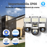 Casa si Gradina - Electrice - Smart Home - Camere de supraveghere - Camera de supraveghere tripla MaGeCa WiFi cu proiector LED, 12MP Full HD, 3 zone supravegheate simultan - Infinity.ro