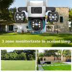 Casa si Gradina - Electrice - Smart Home - Camere de supraveghere - Camera de supraveghere tripla cu panou solar MaGeCa, 4G, Cartela SIM, 6MP Full HD, Baterie 8000 mAh, Panou solar 8W - Infinity.ro