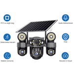 Casa si Gradina - Electrice - Smart Home - Camere de supraveghere - Camera de supraveghere tripla cu panou solar MaGeCa, Conexiune 4G, 6MP Full HD, Baterie 8000 mAh, Panou solar 8W - Infinity.ro