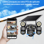Casa si Gradina - Electrice - Smart Home - Camere de supraveghere - Camera de supraveghere tripla cu panou solar MaGeCa, Conexiune 4G, 6MP Full HD, Baterie 8000 mAh, Panou solar 8W - Infinity.ro