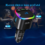 Auto si Moto - Electronice auto - Multimedia auto - Modulator FM cu Bluetooth, microSD, incarcare rapida, apeluri hands-free si redare muzica, alimentare 12–24 V - Infinity.ro