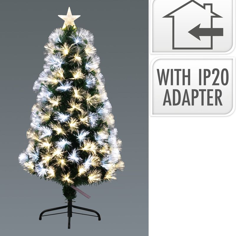 Casa si Gradina - Decoratiuni - Decoratiuni de sezon - Brad de Craciun Koopman H120 cm fibra optica 135 LED-uri doua culori - Infinity.ro