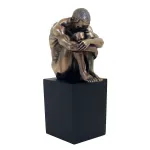 Casa si Gradina - Decoratiuni - Obiecte decorative - Accesorii decorative - Decoratiune bronz Nude Of Man On Cube In Recollection H12 - Infinity.ro