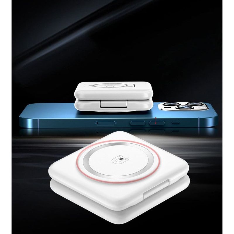 Laptop, Telefoane si Tablete - Telefoane mobile si accesorii - Accesorii Telefoane - Incarcatoare telefoane - Statie de Incarcare Wireless Magnetica Pliabila 3 in 1, Telefon, Smartwatch si Casti, compatibil iOS si Android - Infinity.ro
