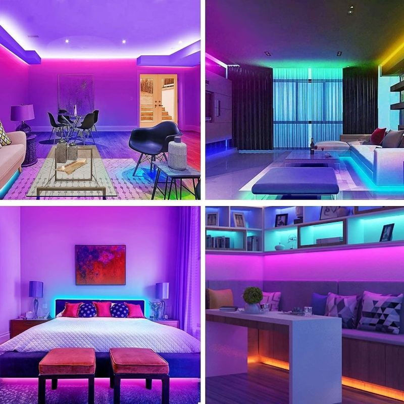 Casa si Gradina - Corpuri si surse de iluminat - Benzi LED - Banda LED RGB cu Telecomanda, Control prin aplicatie, USB, lumina decorativa colorata, Efect Muzical, 10 M - Infinity.ro