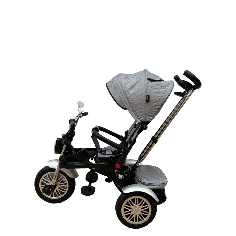 Jucarii, Copii si Bebe - Jucarii si jocuri - Jucarii de exterior - Triciclete - Tricicleta Go Kart LS03 , cu far luminos si sunete , maner reversibil ,gri - Infinity.ro