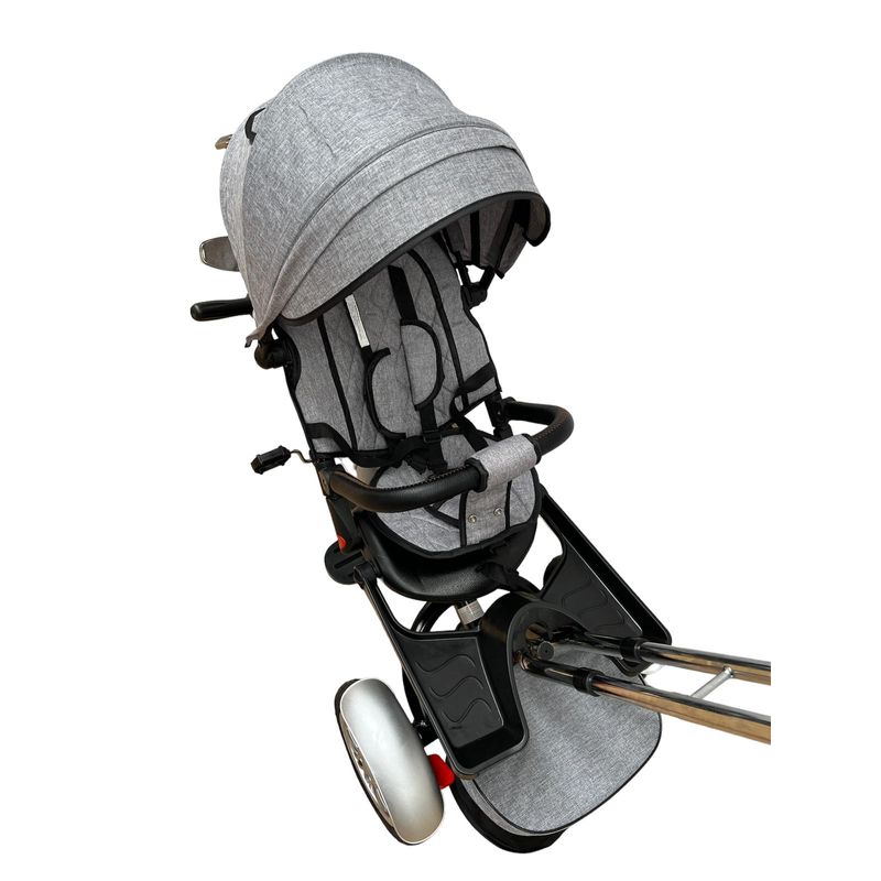 Jucarii, Copii si Bebe - Jucarii si jocuri - Jucarii de exterior - Triciclete - Tricicleta Go Kart LS03 , cu far luminos si sunete , maner reversibil ,gri - Infinity.ro