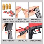 Jucarii, Copii si Bebe - Jucarii si jocuri - Jucarii de rol - Arme de jucarie - Pistol de jucarie cu gloante moi, Incarcare manuala, Ejectarea carcasei goale, Negru/Rosu - Infinity.ro