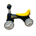 Sport si Outdoor - Ciclism - Biciclete pentru copii - Bicicleta Go Kart Bunny fara pedale cu roti silentioase, pentru copii 1-3 ani, lumini si muzica, albastru cu galben - Infinity.ro