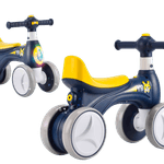 Sport si Outdoor - Ciclism - Biciclete pentru copii - Bicicleta Go Kart Bunny fara pedale cu roti silentioase, pentru copii 1-3 ani, lumini si muzica, albastru cu galben - Infinity.ro