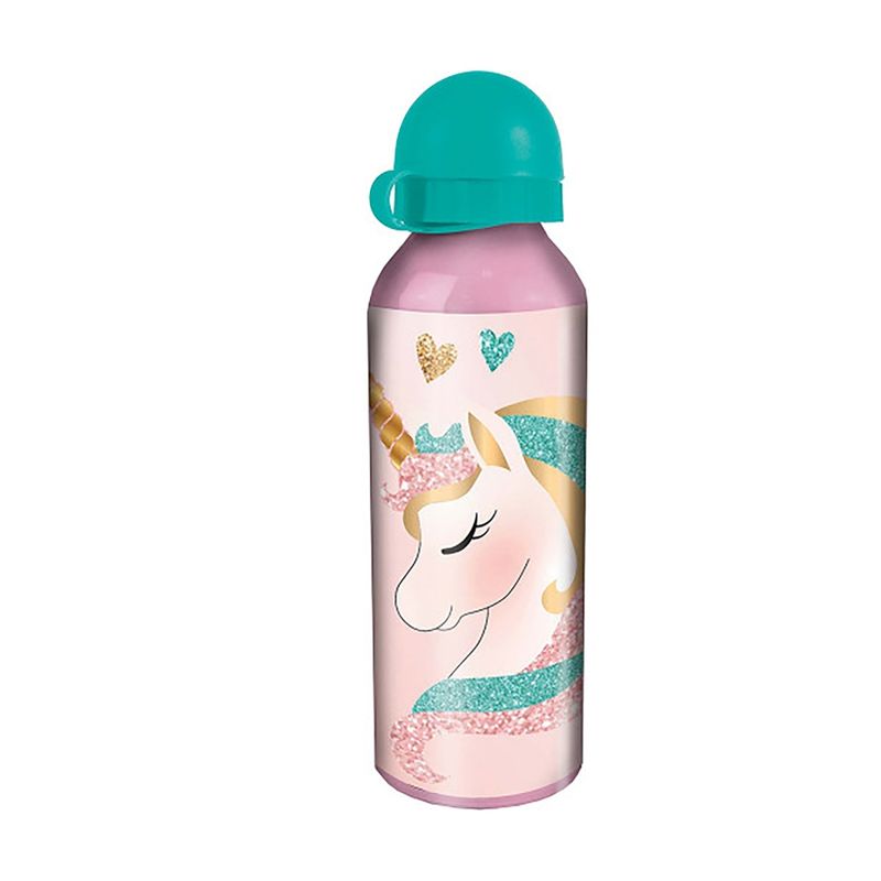 Casa si Gradina - Bucatarie si vesela - Cani si pahare - Sticle - Sticla apa, aluminiu, Unicorn, 500ml roz - Infinity.ro