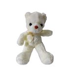 Jucarii, Copii si Bebe - Jucarii si jocuri - Jucarii de plus - Jucarie de plus Go Kart Ursuletul Pufos, alb, inaltime 30 cm - Infinity.ro