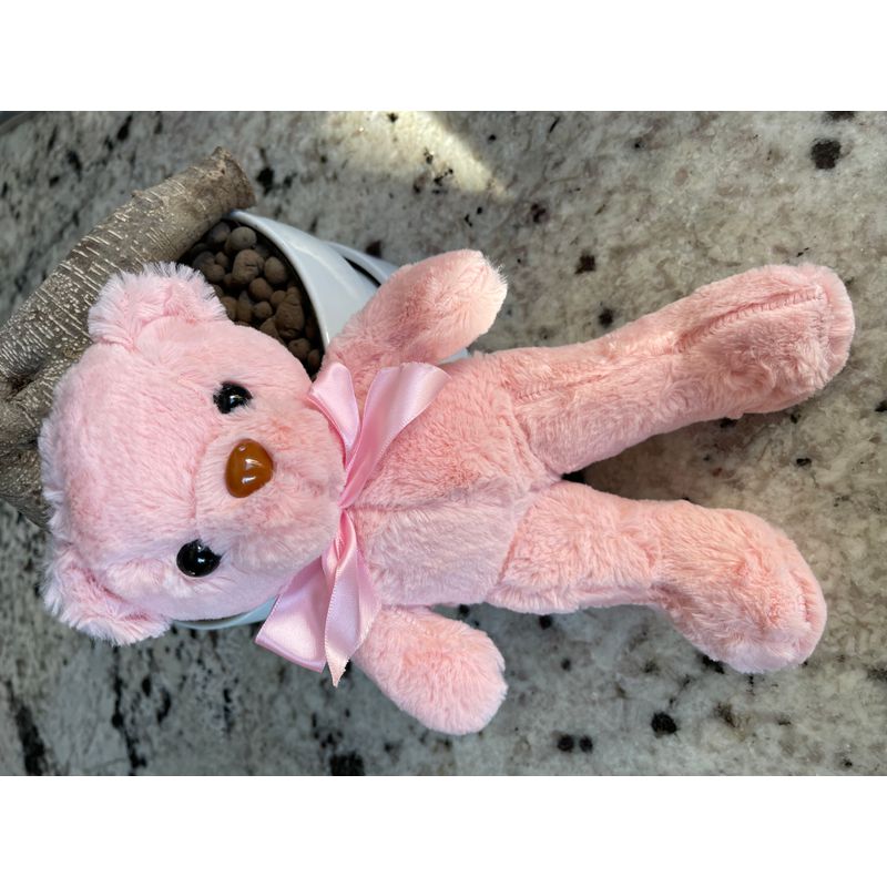 Jucarii, Copii si Bebe - Jucarii si jocuri - Jucarii de plus - Jucarie de plus Go Kart Ursuletul Pufos, roz, inaltime 30 cm - Infinity.ro