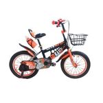Sport si Outdoor - Ciclism - Biciclete pentru copii - Bicicleta copii 20" by Go Kart, bidon apa, sonerie, cosulet, varsta 5-9 ani, negru cu portocaliu - Infinity.ro