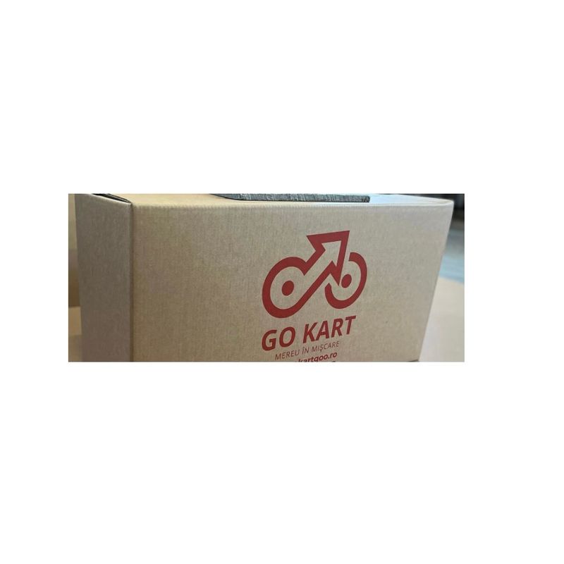 Sport si Outdoor - Ciclism - Biciclete pentru copii - Bicicleta copii 20" by Go Kart, bidon apa, sonerie, cosulet, varsta 5-9 ani, negru cu portocaliu - Infinity.ro