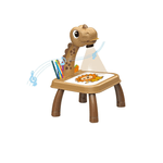 Jucarii, Copii si Bebe - Jucarii si jocuri - Jucarii & jocuri educative - Jocuri si jucarii educative - Masa De Desen Cu Proiector Pentru Copii, 3 Discuri cu 24 Șabloane, 12 Carioci, Carte de Desen, Model Dinozaur Maro - Infinity.ro