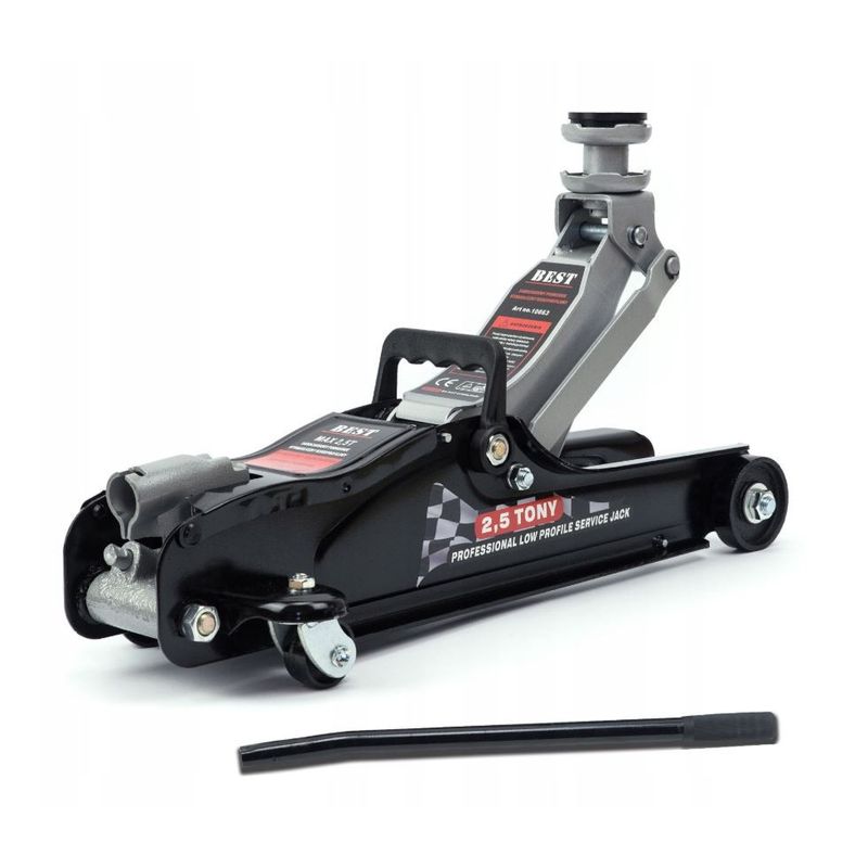 Auto si Moto - Reparatii si depanare - Scule auto - Echipamente de ridicare si sprijin - Cric hidraulic cu profil redus de 2,5 T cu valiza, tampon de cauciuc, S10663 - Infinity.ro