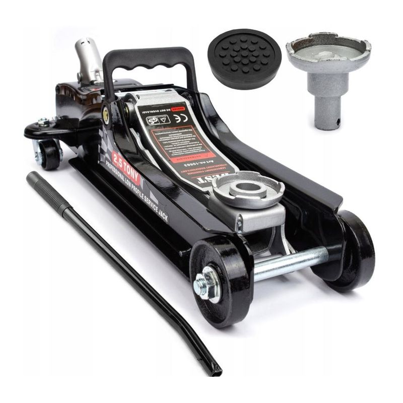 Auto si Moto - Reparatii si depanare - Scule auto - Echipamente de ridicare si sprijin - Cric hidraulic cu profil redus de 2,5 T cu valiza, tampon de cauciuc, S10663 - Infinity.ro