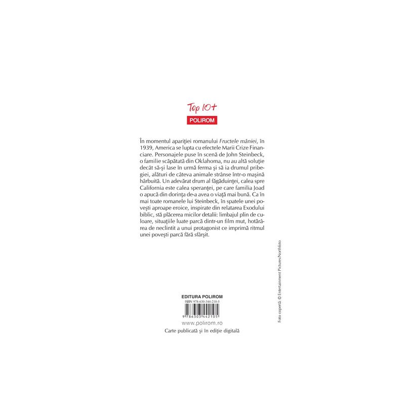 Carti si Birotica - Carti - Fictiune - Fructele maniei, John Steinbeck - Infinity.ro