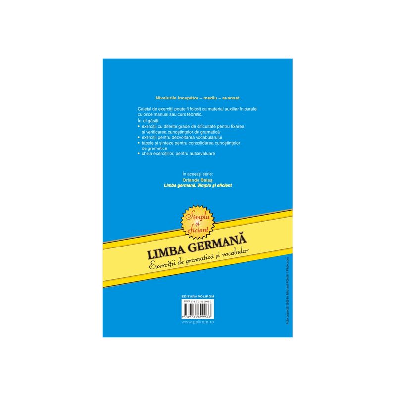 Carti si Birotica - Carti - Manuale si auxiliare scolare - Manuale scolare - Limba germana. Exercitii de gramatica si vocabular (editia a XVII-a revazuta ), Orlando Balas - Infinity.ro