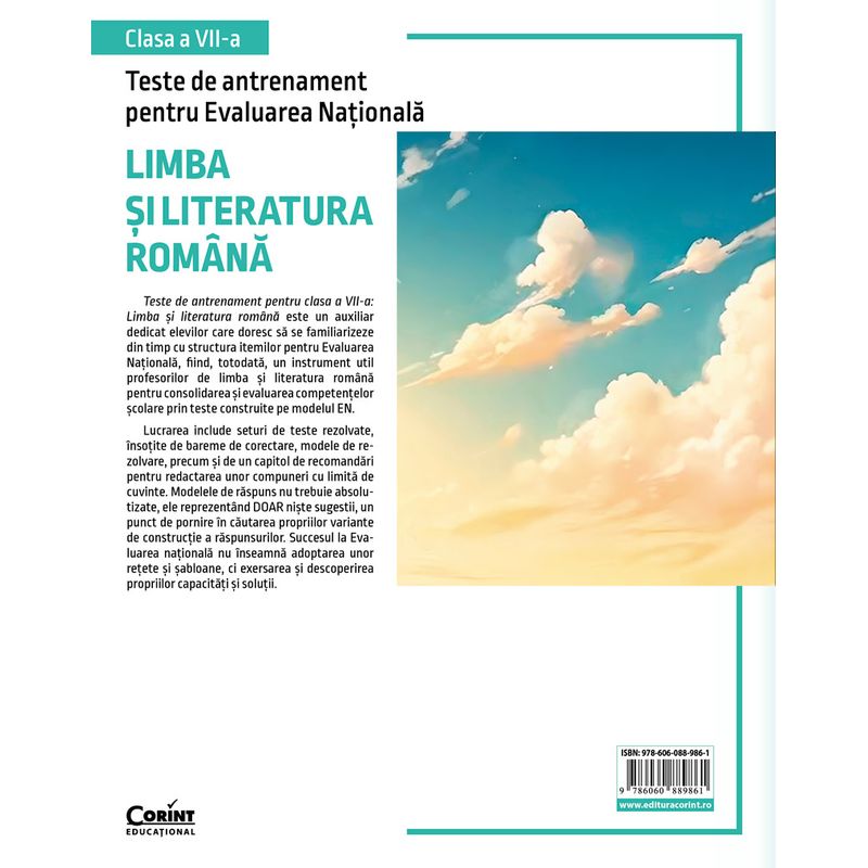 Carti si Birotica - Carti - Manuale si auxiliare scolare - Culegeri auxiliare - Teste de antrenament pentru Evaluarea Nationala. Limba si literatura romana - clasa a VII-a - Infinity.ro
