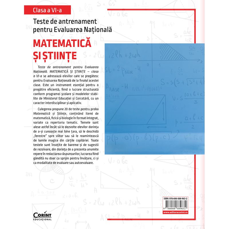 Carti si Birotica - Carti - Manuale si auxiliare scolare - Culegeri auxiliare - Teste de antrenament pentru Evaluarea Nationala. Matematica si stiinte - clasa a VI-a - Infinity.ro