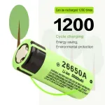 Casa si Gradina - Electrice - Accesorii electrice - Baterii, acumulatori si incarcatoare - Acumulator 26650A MRG M1220, 5000mAh, Li-Ion, 3.7V, Reincarcabil, Verde - Infinity.ro