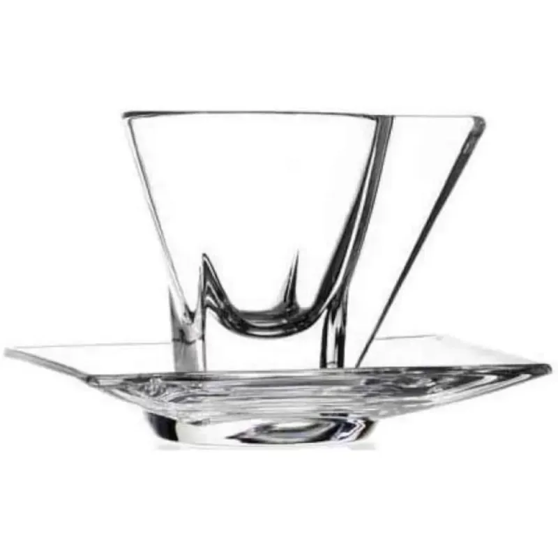 Casa si Gradina - Bucatarie si vesela - Cani si pahare - Cani si cesti - Set 12 Piese Cesti de Cafea Expresso 6 Cesti si 6 Farfurii ABYZ Capacitate  150ml, Transparent - Infinity.ro