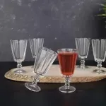 Casa si Gradina - Bucatarie si vesela - Cani si pahare - Pahare - Set 6 Pahare Vinal Aperitiv din sticla, cu model si picior ABYZ, Capacitate 61ml - Infinity.ro